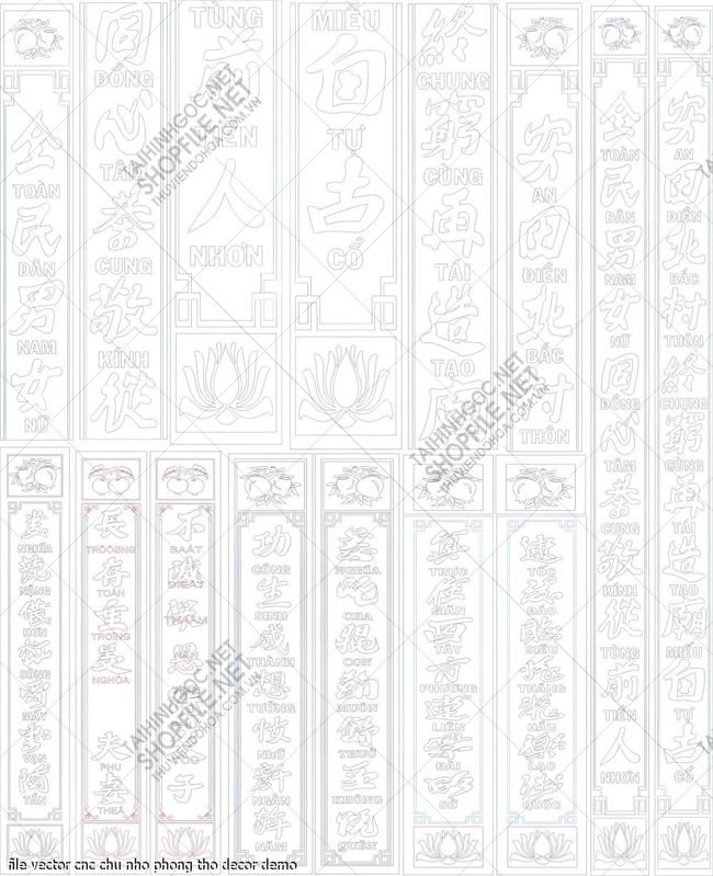 file vector cnc chu nho phong tho decor 